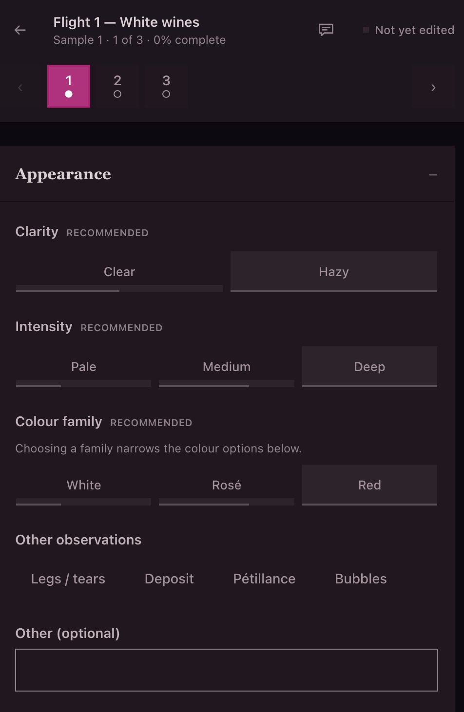 Ficha de cata: fase visual